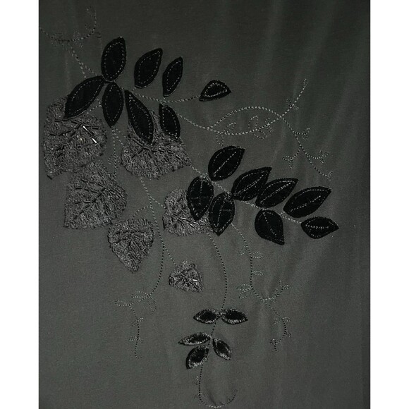 Flowy Floral Over Lay Boho Maxi Peasant beaded Skirt Festival stretch elastic K - Picture 4 of 5